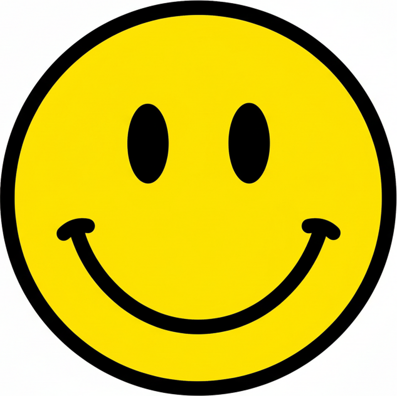 Circular vinyl rug with a smiley face design - TenStickers