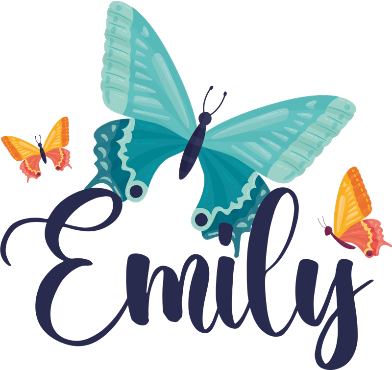 Animal vinyl rug bicolor butterflies personalized - TenStickers