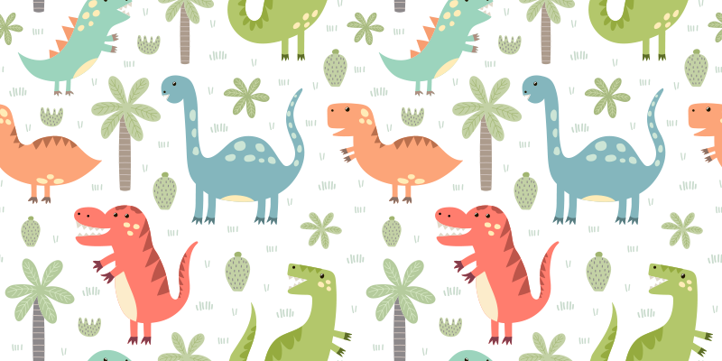 Happy dinosaur animal vinyl rug - TenStickers