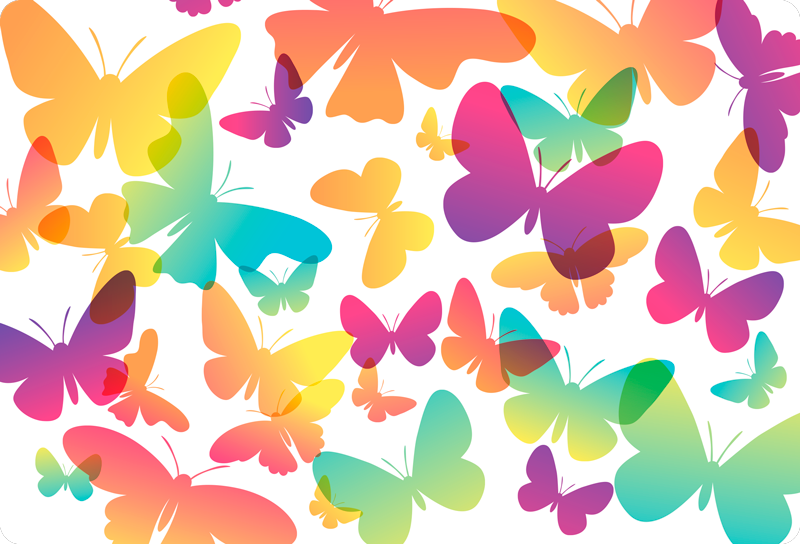 Animal vinyl rug gradient butterflies - TenStickers
