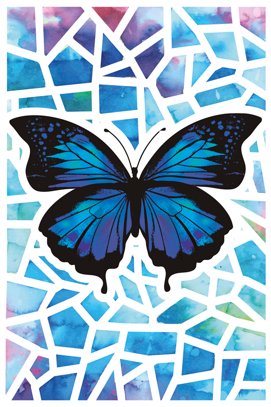 Trendy butterflies pattern animal vinyl rug - TenStickers