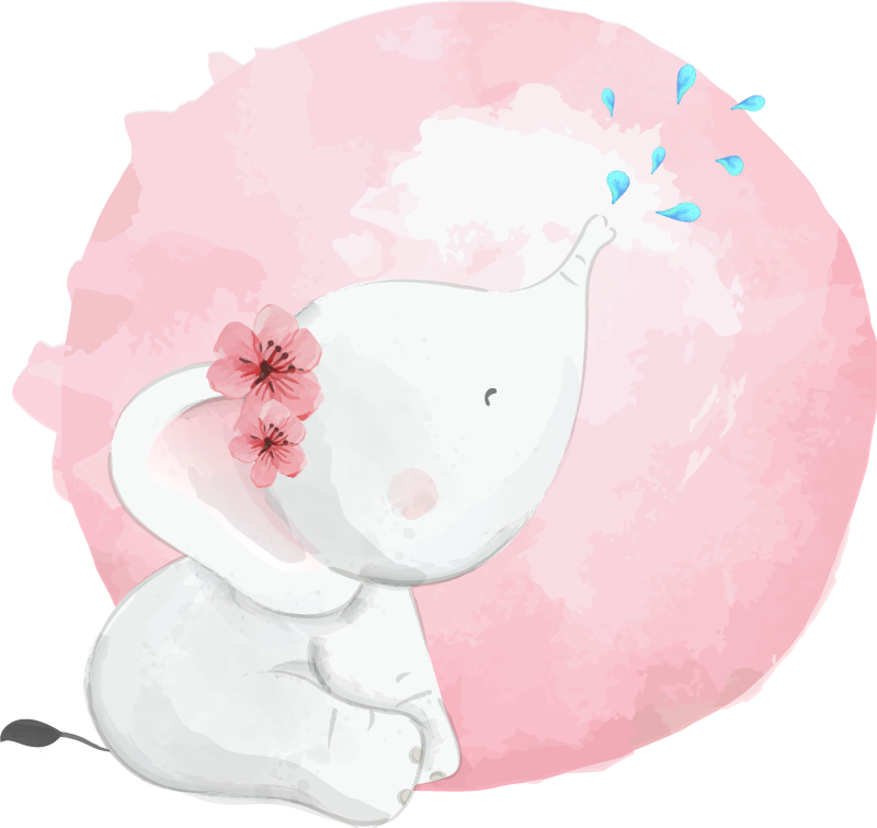 Animal vinyl rug wild africa kids elephant girl - TenStickers