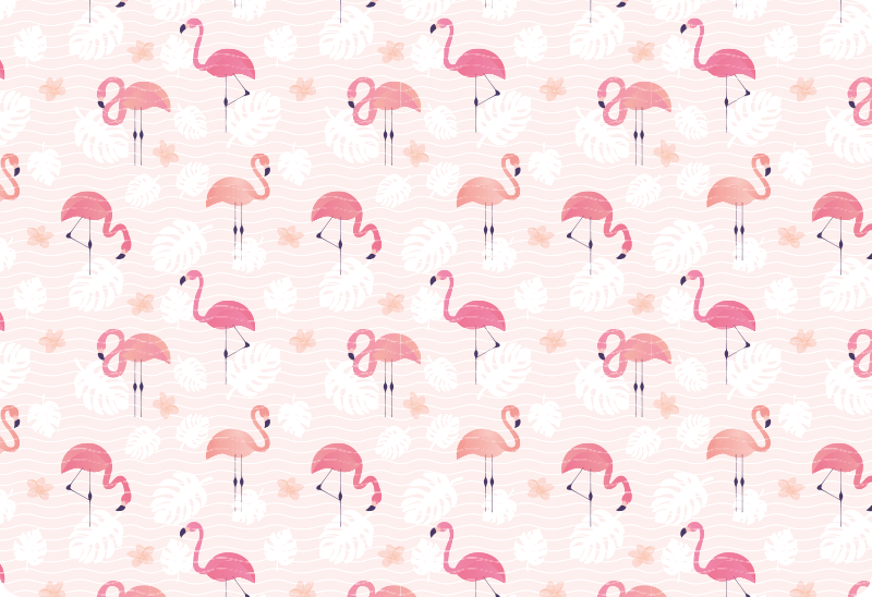 Pink flamingo motifs animal vinyl rug - TenStickers