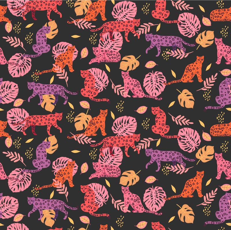 Tropical and leopard style animal vinyl rug - TenStickers