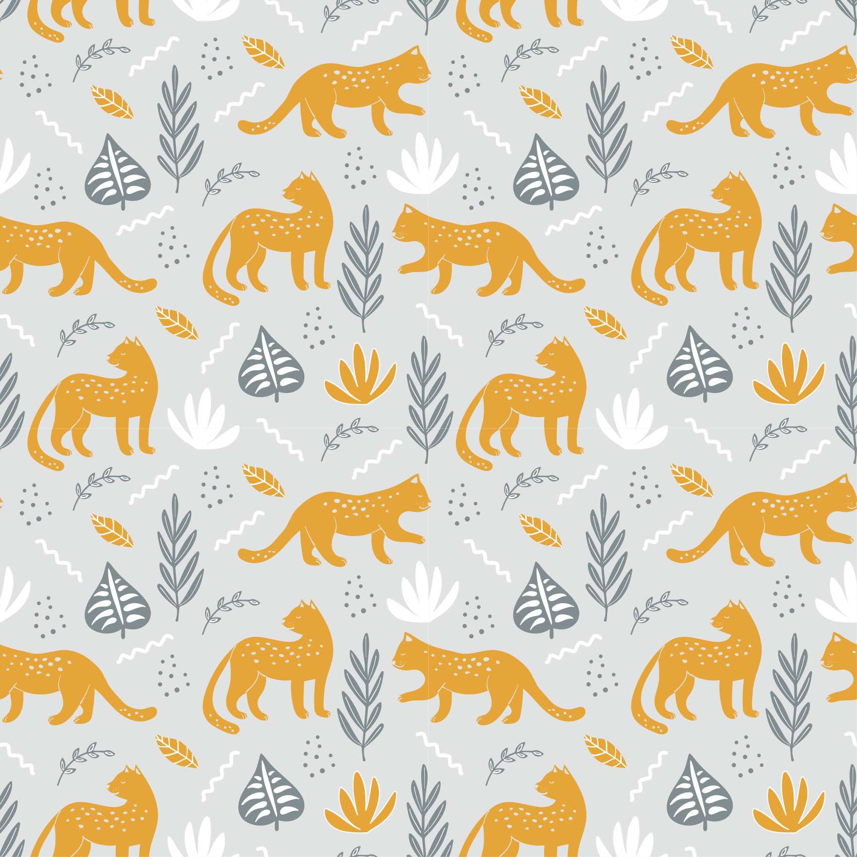 Animal vinyl rug in leopard walk light pattern - TenStickers