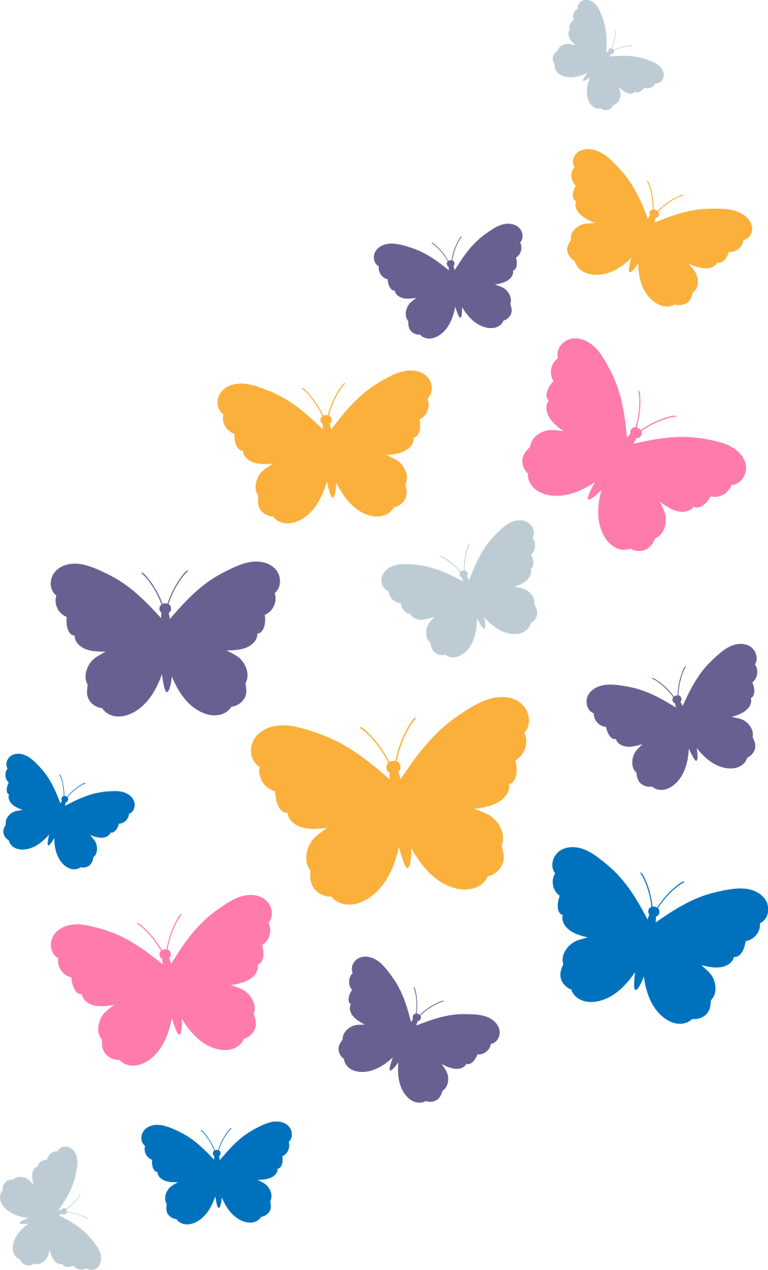Multicolor butterflies flying animal vinyl rug - TenStickers