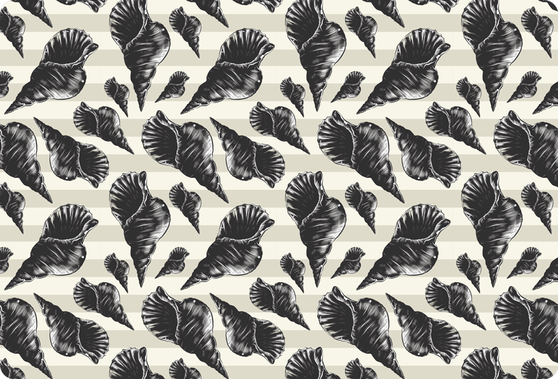 Hand draw seashell vintage animal vinyl rug - TenStickers