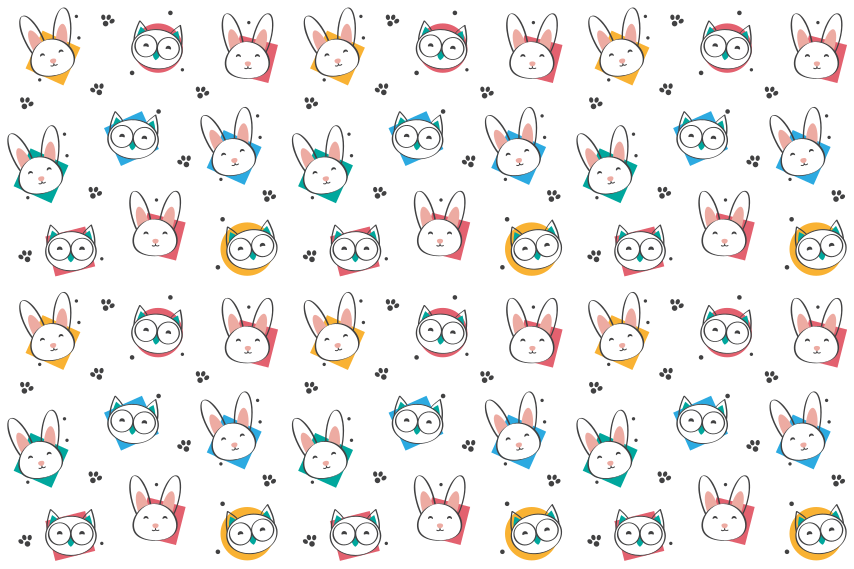 Animal vinyl rug owl and rabbit design - TenStickers