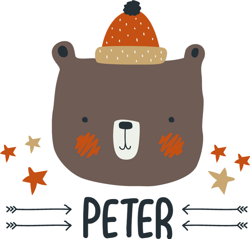 Animal vinyl rug nordic cute bear custom design - TenStickers