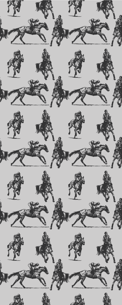 Animal vinyl rug featuring gray horses in various poses - TenStickers