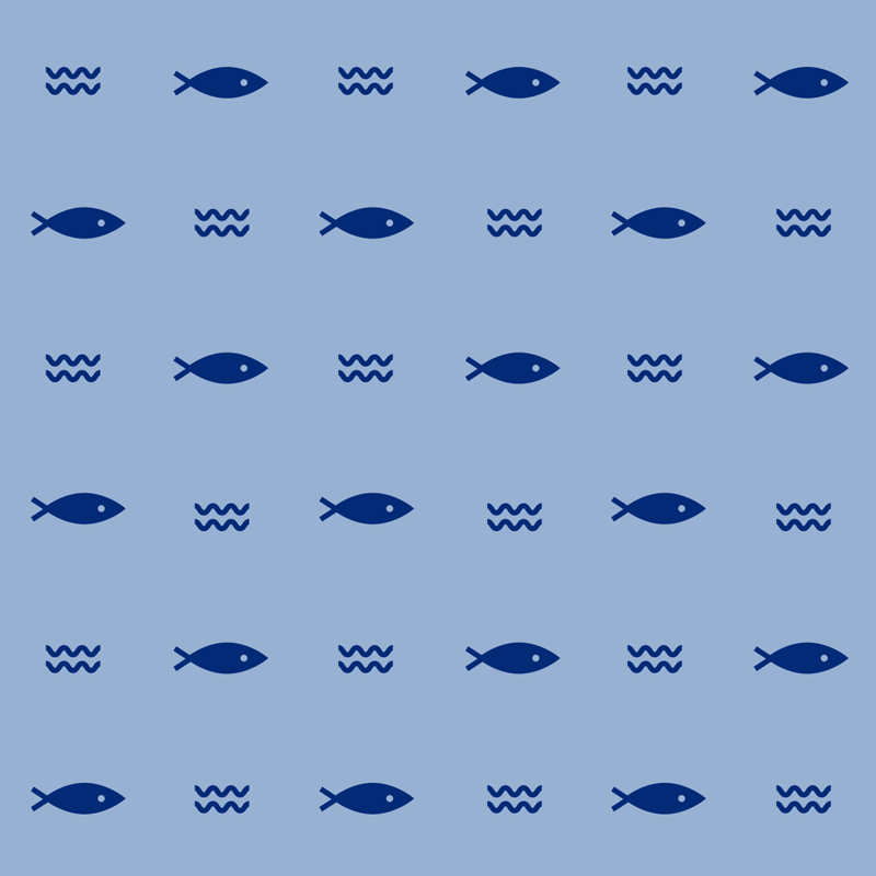 Animal vinyl rug with patterned fish design - TenStickers