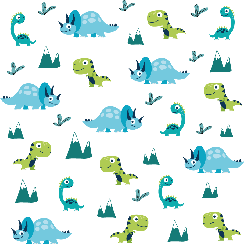Animal vinyl rug with fun dino designs - TenStickers