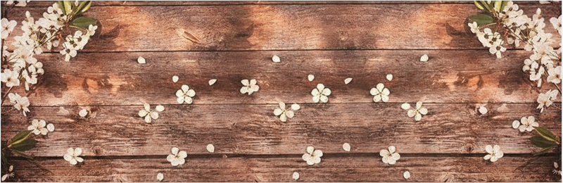 Kitchen vinyl rug with floral timber design - TenStickers