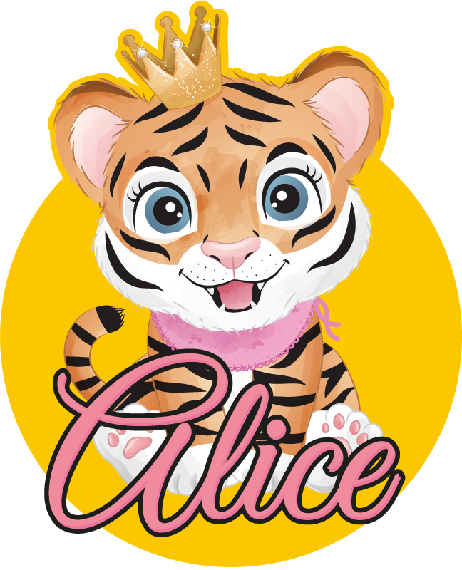 Cute tiger illustration animal vinyl rug - TenStickers