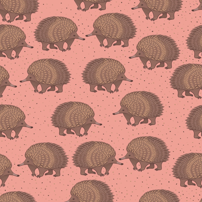 Animal vinyl rug with hedgehog pattern background - TenStickers