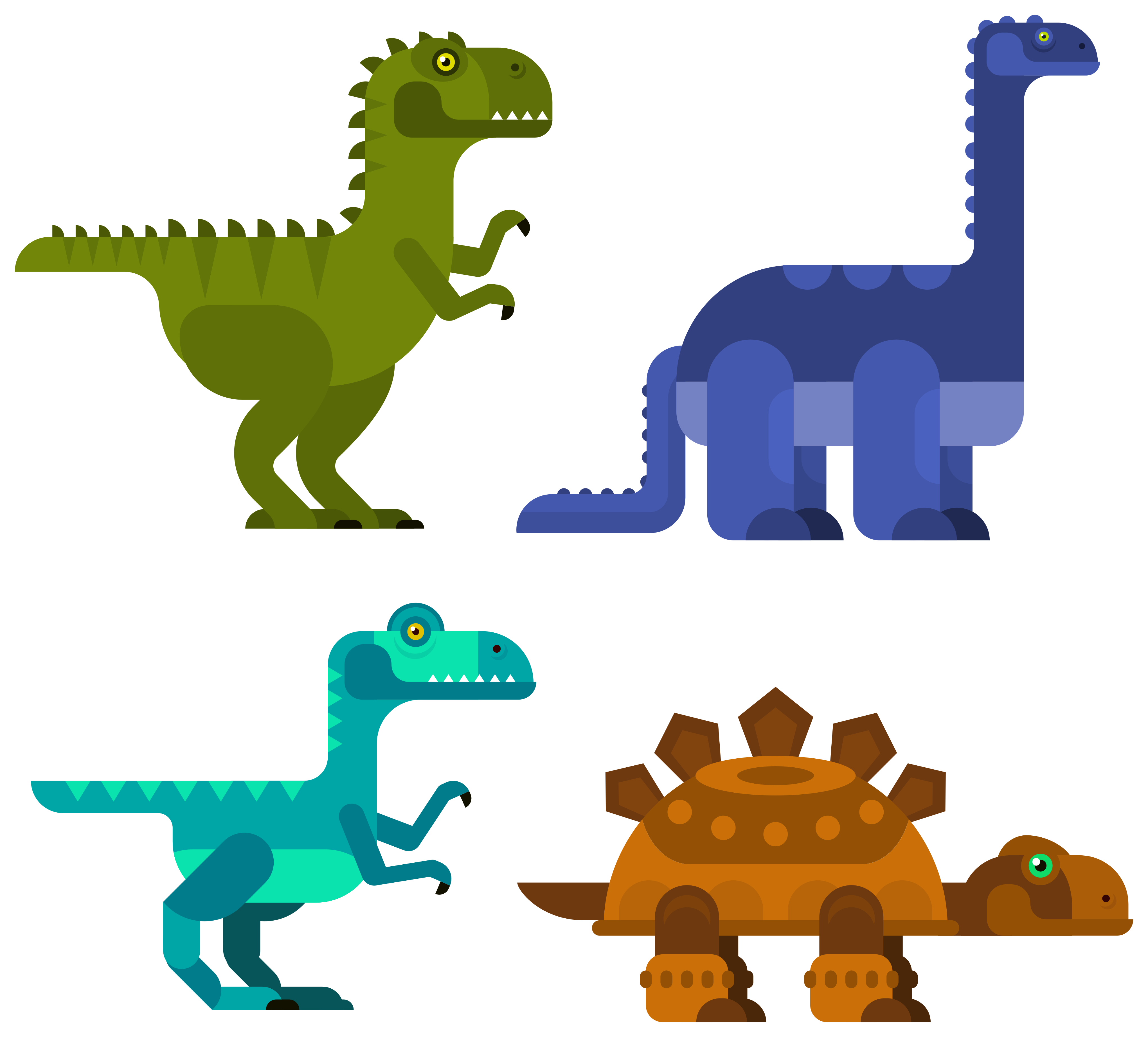 Animal vinyl rug colorful moving dinosaurs - TenStickers