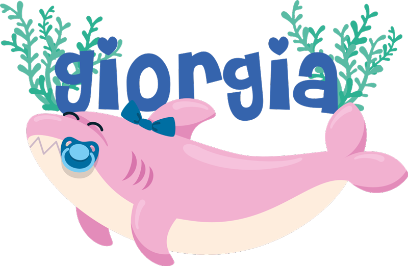 Happy shark design animal vinyl rug - TenStickers