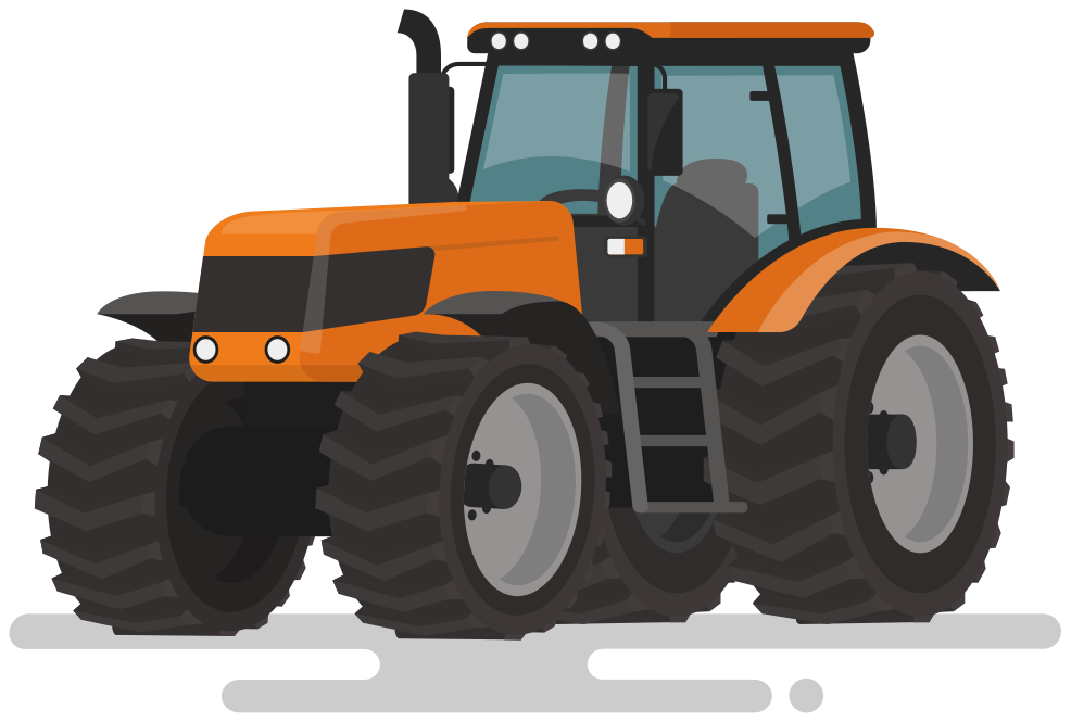 Animal vinyl rug tractor with big tires - TenStickers