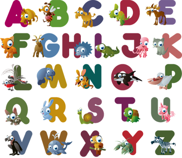 Animal vinyl rug animal alphabet rug - TenStickers