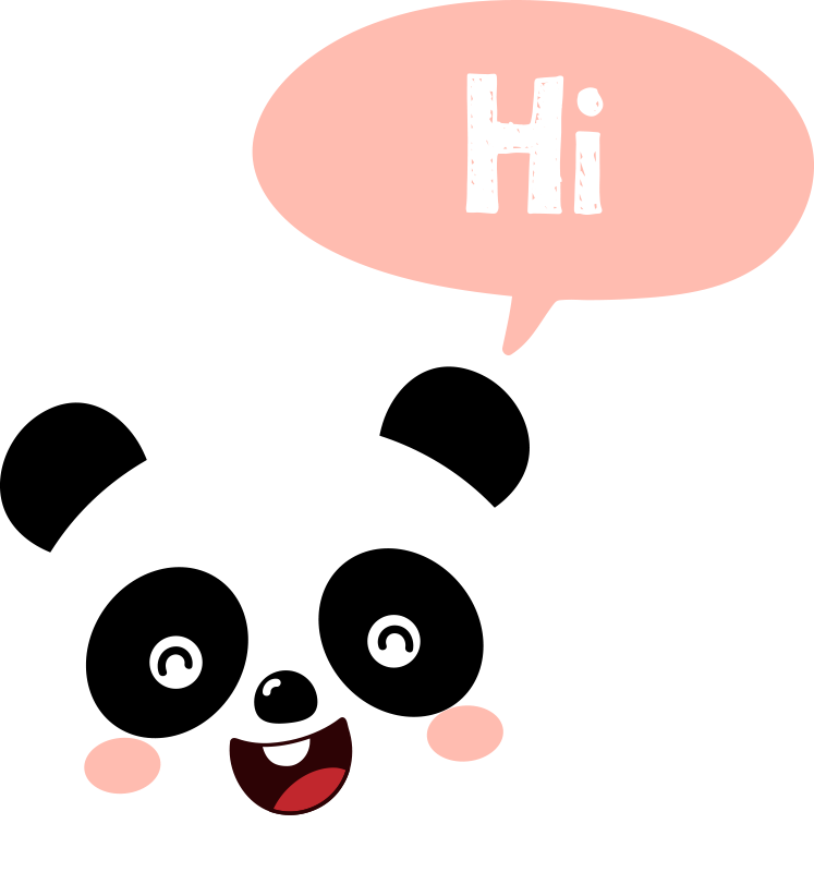 Animal vinyl rug cartoon panda waving hello - TenStickers