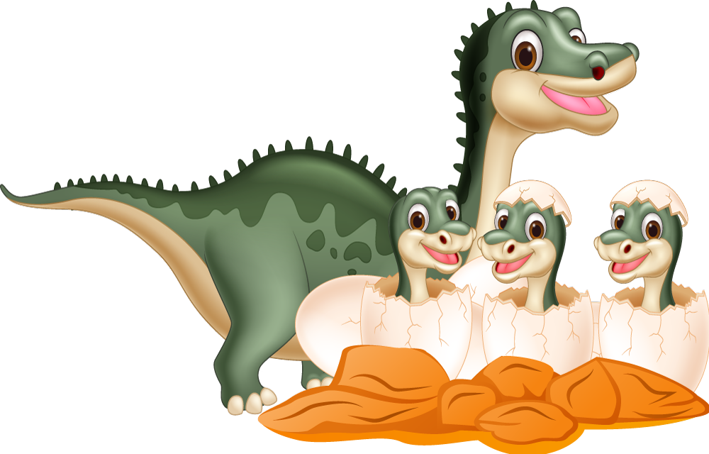 Animal vinyl rug cute dinosaur family - TenStickers