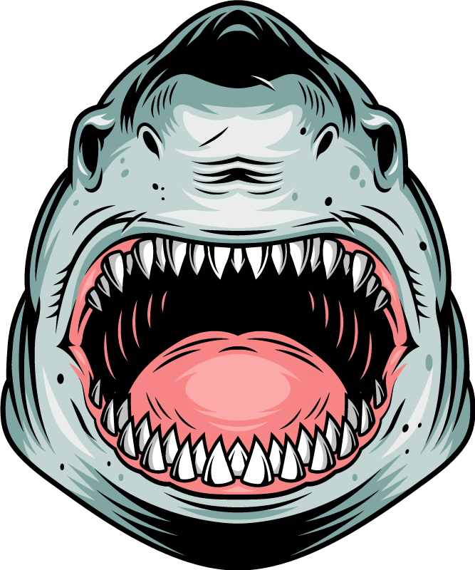 Ferocious shark head animal vinyl rug - TenStickers