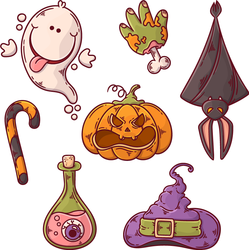 Halloween figures vinyl rug - TenStickers