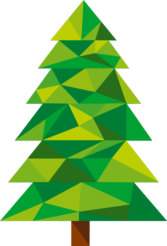 Christmas vinyl rug polygonal pine - TenStickers