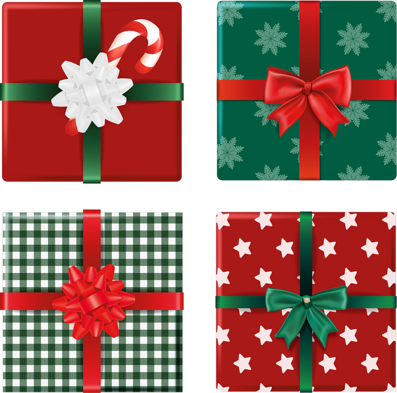 Christmas vinyl rug gift boxes pack tiles - TenStickers