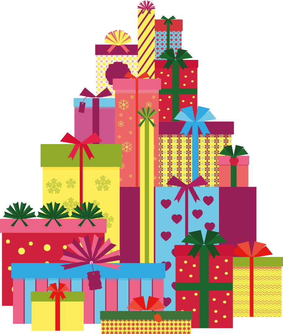 Christmas vinyl rug big stack of gift boxes - TenStickers