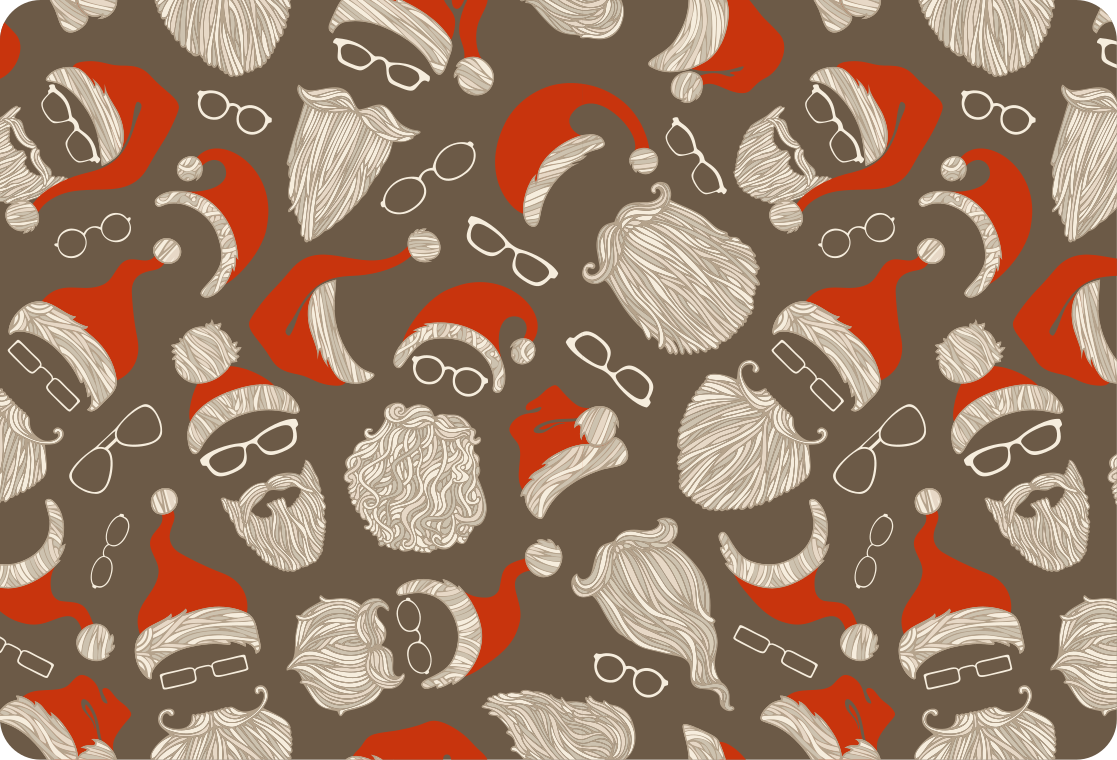 Christmas vinyl rug with vintage santa face pattern - TenStickers