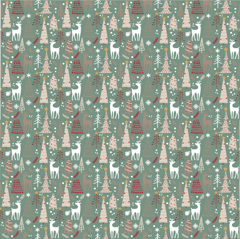 Christmas vinyl rug christmas forest design - TenStickers