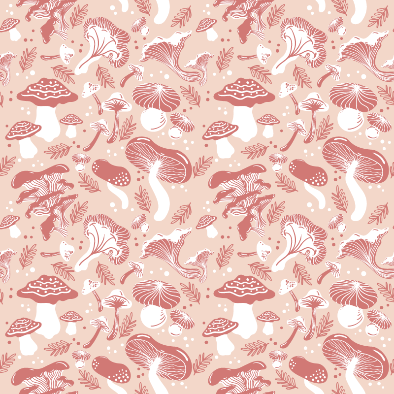 Floral vinyl rug with forest mushrooms design - TenStickers