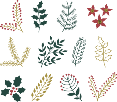 Dining room vinyl rug with christmas ornaments - TenStickers