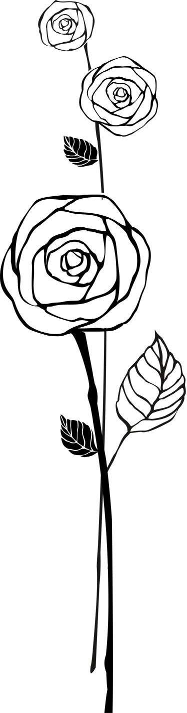 Kitchen vinyl rug with black and white roses - TenStickers