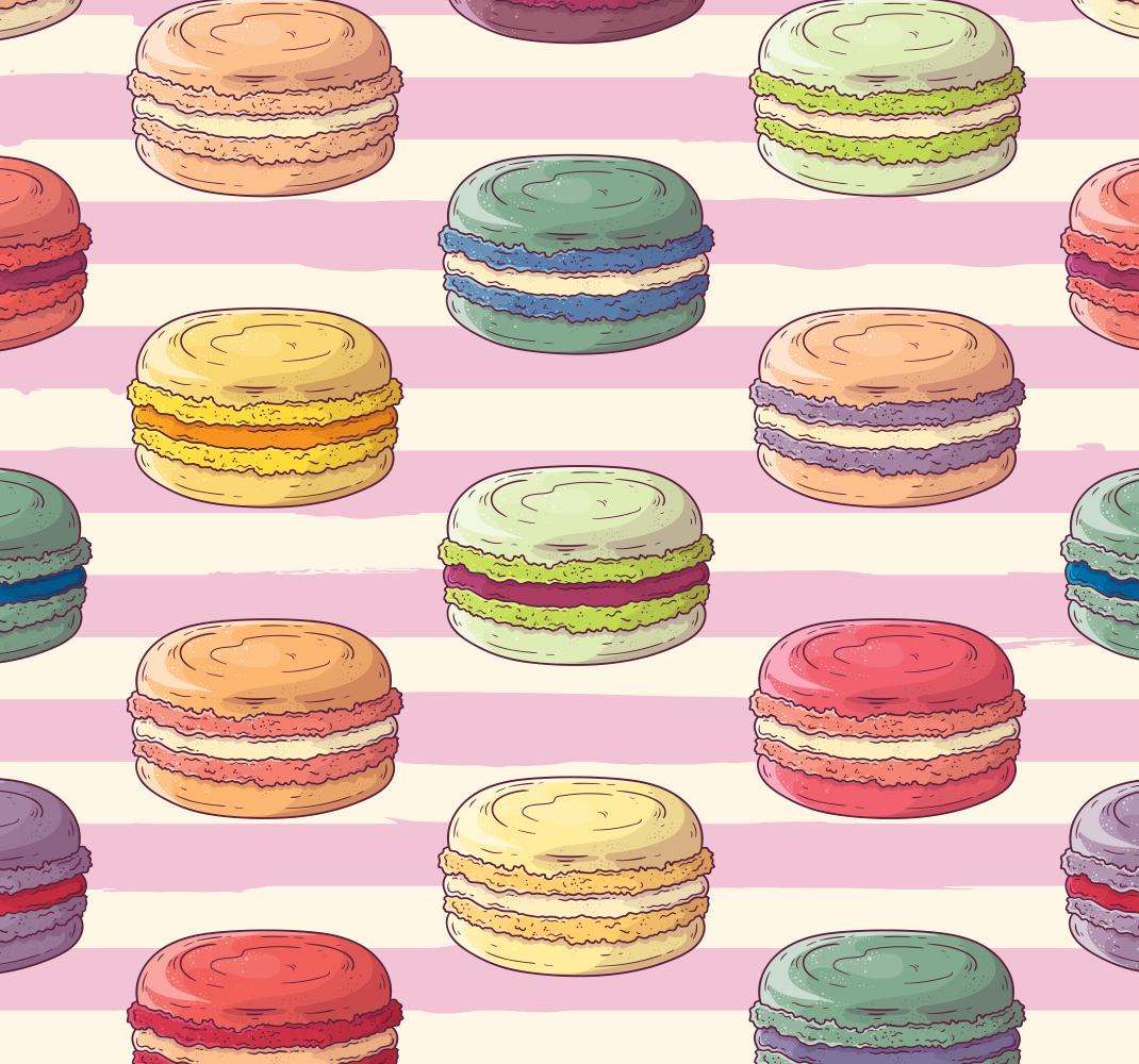Retro macaroons kitchen vinyl rug - TenStickers
