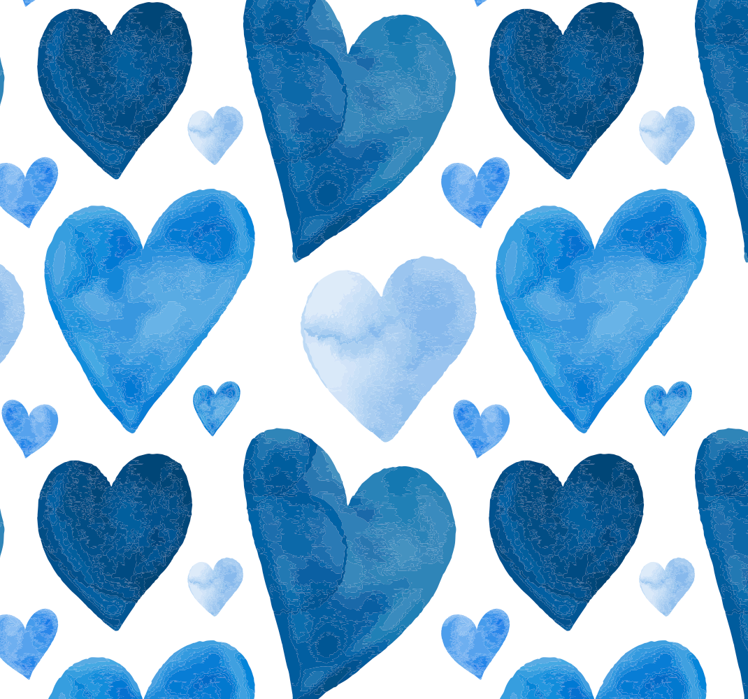 Kitchen vinyl rug with blue sweet hearts design - TenStickers