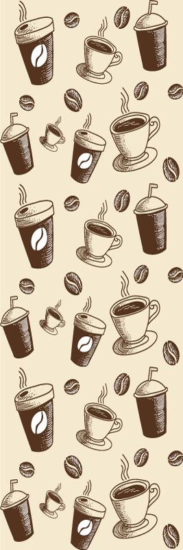 Kitchen vinyl rug with a lovely coffee mug design - TenStickers