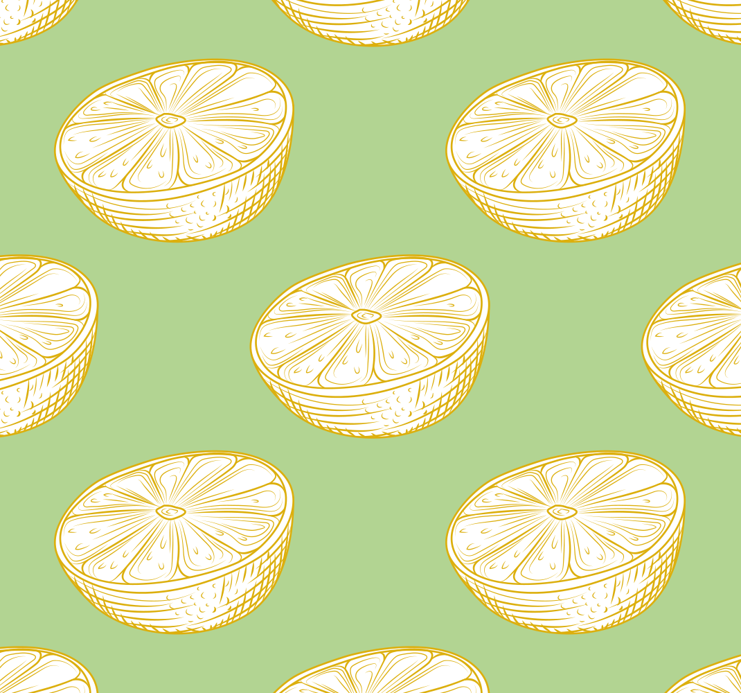 Kitchen vinyl rug hand drawn lemon design - TenStickers