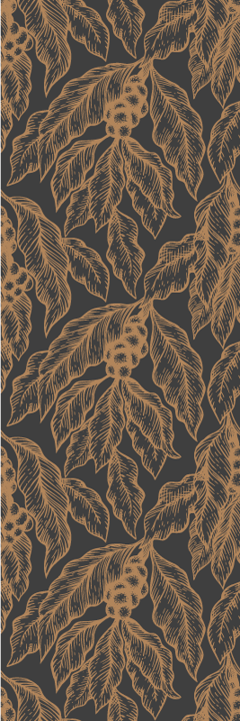 Kitchen vinyl rug with coffee branch pattern - TenStickers