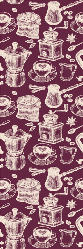 Kitchen vinyl rug coffee pattern design - TenStickers