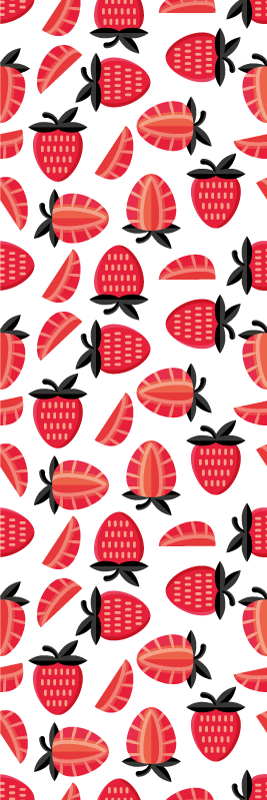 Kitchen vinyl rug with realistic red strawberries design - TenStickers