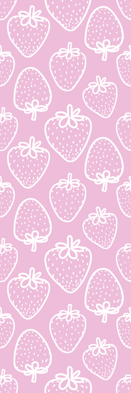 Kitchen vinyl rug with seamless pink strawberry design - TenStickers