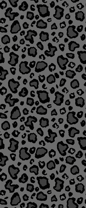 Animal print vinyl rug in dark gray and black leopard - TenStickers
