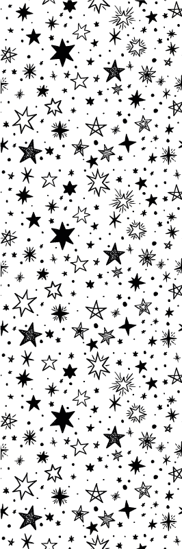 Star vinyl rug with black stars on white background - TenStickers