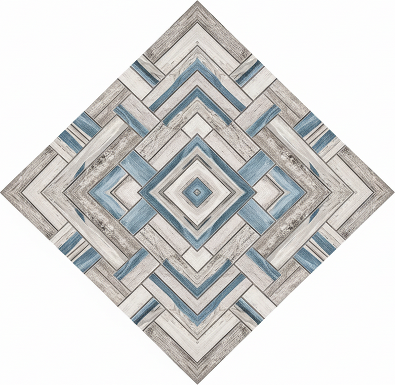 Living room vinyl rug rustic wood planks - TenStickers