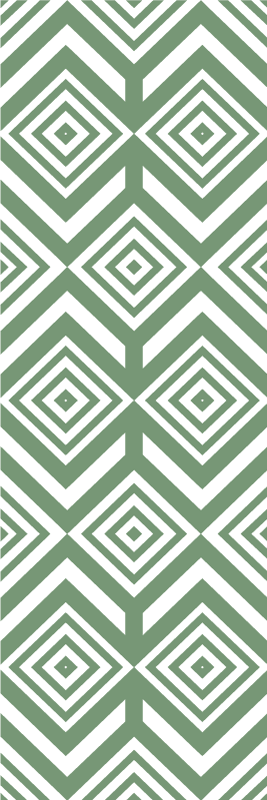 Green rhombuses geometric vinyl rug - TenStickers