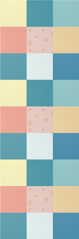 Geometric vinyl rug with colorful patchwork pattern - TenStickers