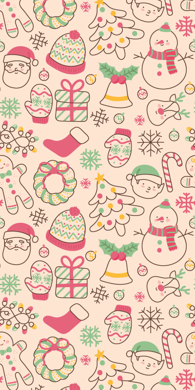 Christmas vinyl rug with christmas lights design - TenStickers