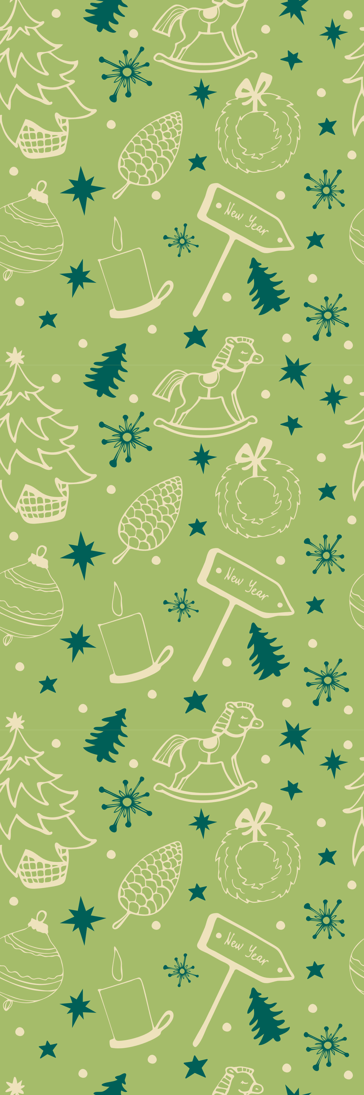 Christmas vinyl rug with festive green design - TenStickers